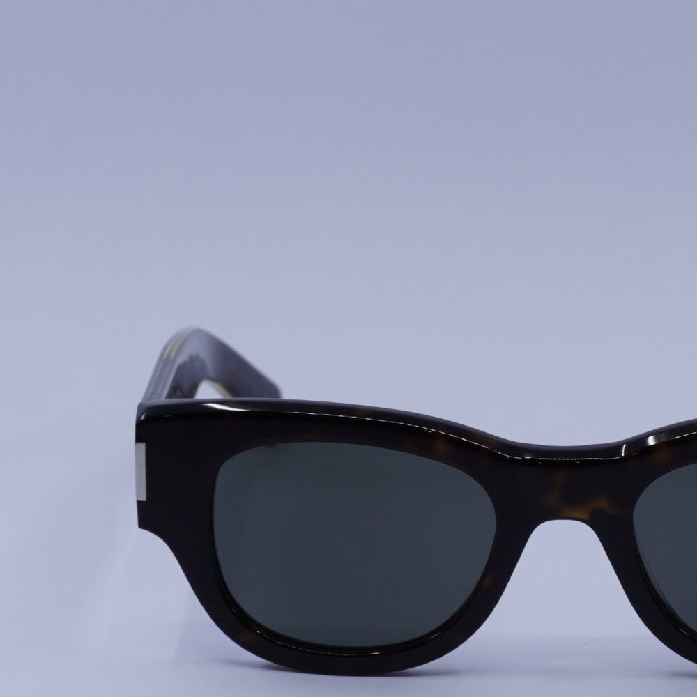 Saint Laurent SL573 002 Sunglasses Dark Havana Square Frame, Grey Lenses - Picture 3 of 11